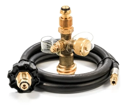 Camco Brass Tee W/4 Ports & 5′ Hose