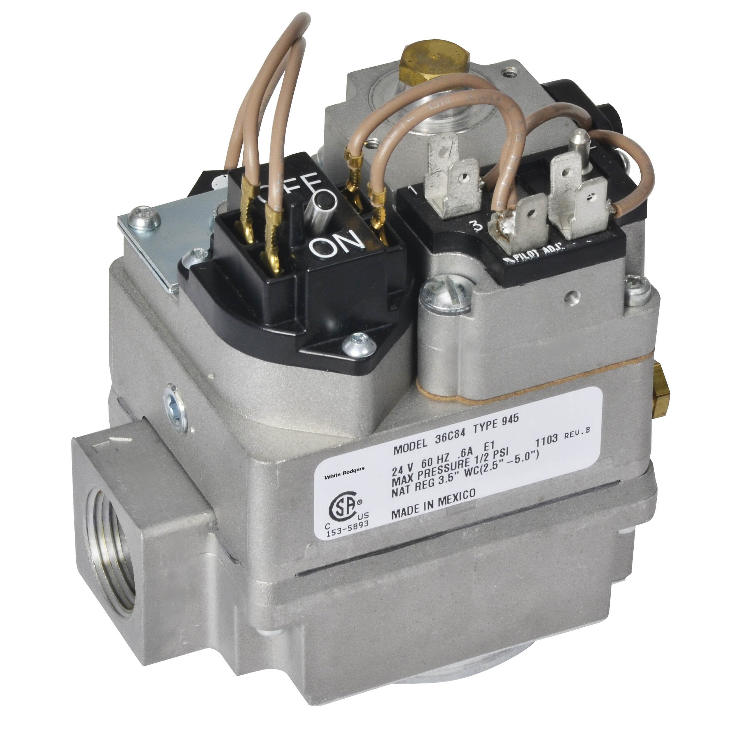 White Rodgers 36C84-945 Gas Valve 24v 3/4 x 3/4 Replacement MPN