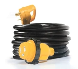 Camco 55501 Power Grip Extension Cord Locking Electrical Adapter – 30 Amp – 25′