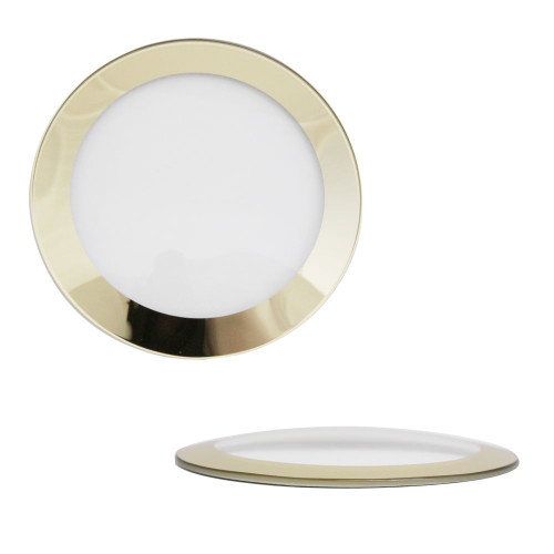 Watch Crystal Domed And Round Mineral Glass Crystal 3mm Gold Trim