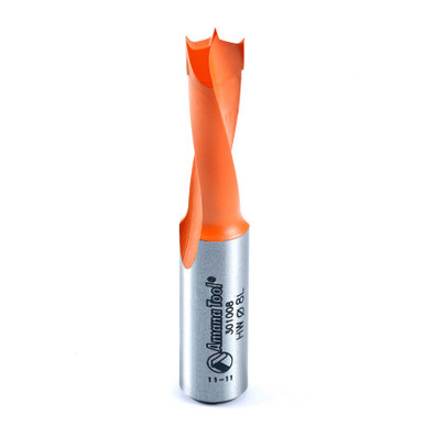 Opens dialog Amana 301008 Carbide Tipped Brad Point Boring Bit L/H 8mm D x 57mm Long x 10mm Shank