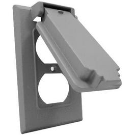 Weatherproof Outlet Flip Cover, Single-Gang, Vertical, Gray
