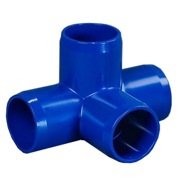Blue 3/4" Furniture Fitting 4-way (FF-4W-007-BLUE)