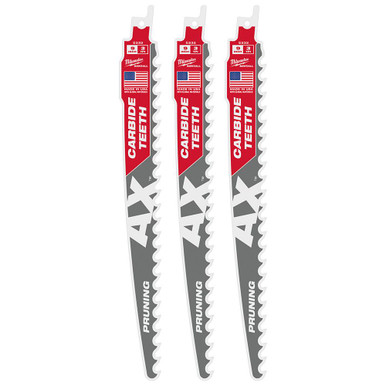 Milwaukee 48-00-5332 9 in 3 TPI The AX w/ Carbide Teeth 3pk