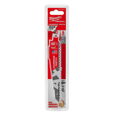Milwaukee 48-00-5521 AX SAWZALL 6 in 5T Carbide Teeth