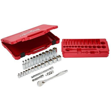 Milwaukee 48-22-9408 3/8 Drive 28pc Ratchet / Socket Set SAE