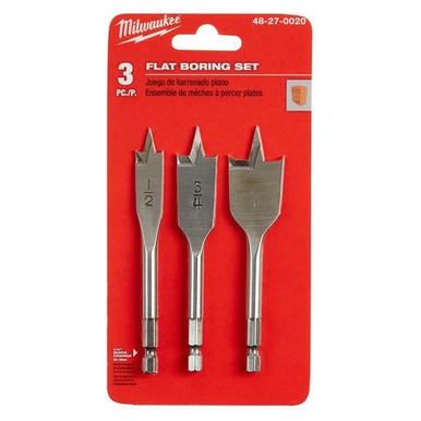 Milwaukee 48-27-0020 3PC Stubby Flat Boring Set