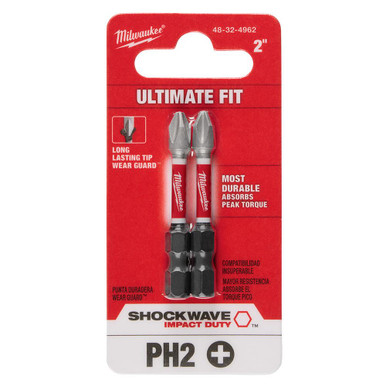 Milwaukee 48-32-4962 #2 Phillips 2 in Bits 2 pk