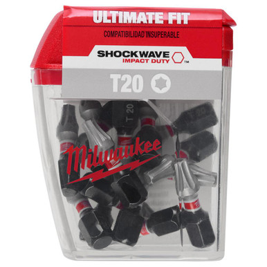 Milwaukee 48-32-5011 1 in Impact Torx T20 Power Bits 15 pk