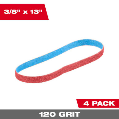 Milwaukee 48-80-7120 3/8 x 13 in 120 Grit Bandfile Belts 4 pk