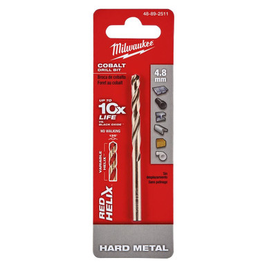 Milwaukee 48-89-2511 4.8 mm RED HELIX Cobalt Drill Bit