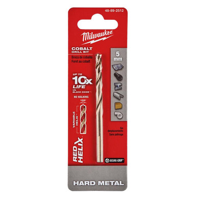 Milwaukee 48-89-2512 5 mm RED HELIX Cobalt Drill Bit - Metric