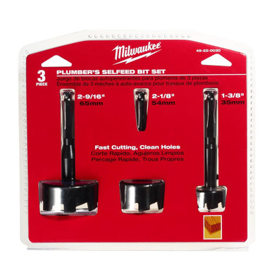 Milwaukee 49-22-0030 3 Piece Plumbers Selfeed Bit Set