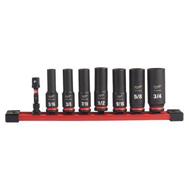 Milwaukee 49-66-7024 8pc 3/8 Dr SAE Deep Socket Set