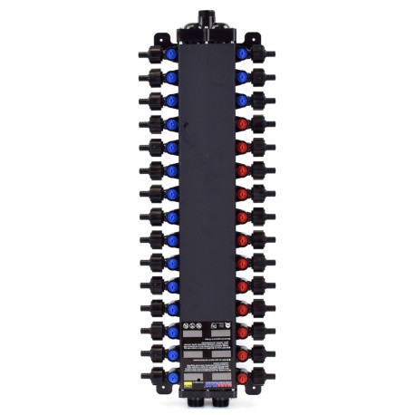 30-Port, PEX Crimp ManaBloc Manifold (3/8" PEX - (10) Hot & (12) Cold 1/2" PEX - (2) Hot & (6) Cold)