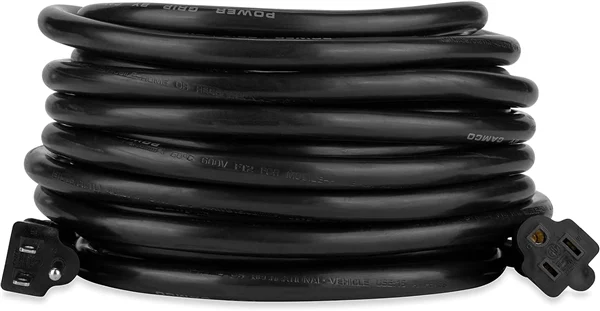 Camco 55142 PowerGrip 15-Amp 30-Foot Extension Cord, 14-Gauge Copper, NEMA 5-15, 125V/1875W