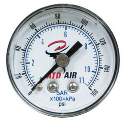 ATD Tools 7921 Gauge 0-160 psi Standard, Back Mount