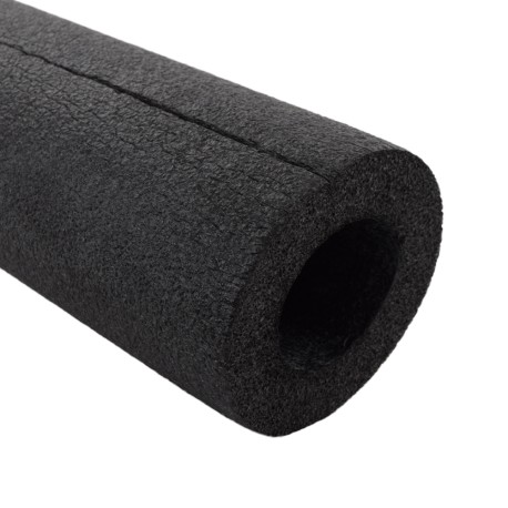 (Box of 9) 2-1/8" ID x 1" Wall Semi-Slit Foam Pipe Insulation, 6ft (54ft total)