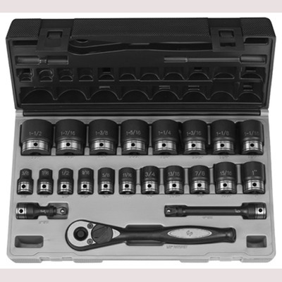 Grey Pneumatic 1/2" Dr. 22pc Fractional Duo-Socket Set - 6 Pt. (82622)