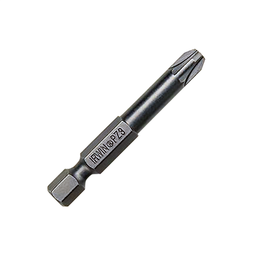 Hanson 93077 Power Bit, No. 2 Pozidriv, 1/4 in. Hex Shank with Groove, 2 in. Long (Bulk)