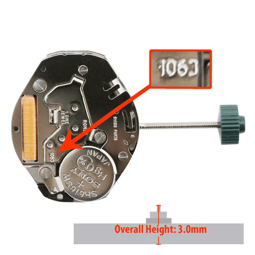 Harley Ronda 3 Hand Quartz Watch Movement HQ1063.0 Low Hand Height Overall Height 3.0mm