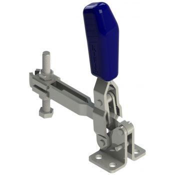 Vertical Hold-Down Toggle Clamp, Flanged Base and Long U-Bar, 330 lb force, 90 degree opening angle