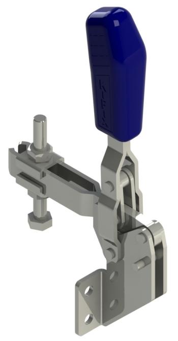 Vertical Hold-Down Toggle Clamp, Flanged Base and U-Bar, 1430 lbf, 100 degree opening angle