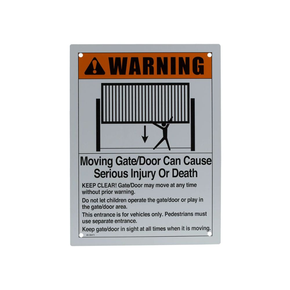 LiftMaster UL Warning Sign | LIF-K40-38471