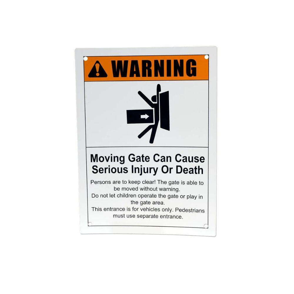 LiftMaster Warning Sign, Plastic, "Moving Gates" | LIF-K40-3505