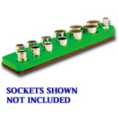 Mechanics Time Saver Neon Green 13-Hole Shallow Socket Organizer (718)