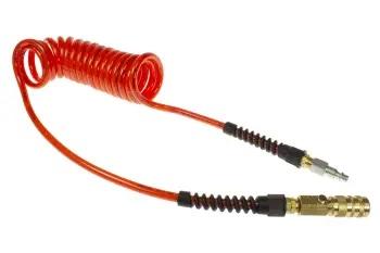 CO PU14-15CBG15-Q FLEXCOIL 1/4" ID X 15', 1/4" MPT Swivel Strain Relief Fittings, Industrial CoBlo & Connector, Orange