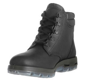 6" Lace-Up Black Leather Boots