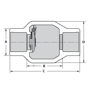 1-1/2" PVC Clear Utility Spring Check Valve - Socket (S1580C-15)