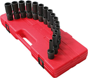 1/2 inDr. Deep Universal 12 POINT Metric Impact Socket Set, 15 pc.