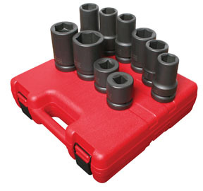 Sunex Tools 10 Pc. 1" Drive SAE & Metric Heavy Duty Wheel Impact Socket Set