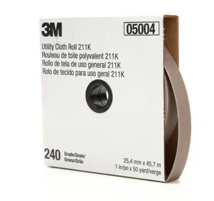 3M 1" x 50 Yard 240+Grit Utility Cloth Roll 211K (05004)