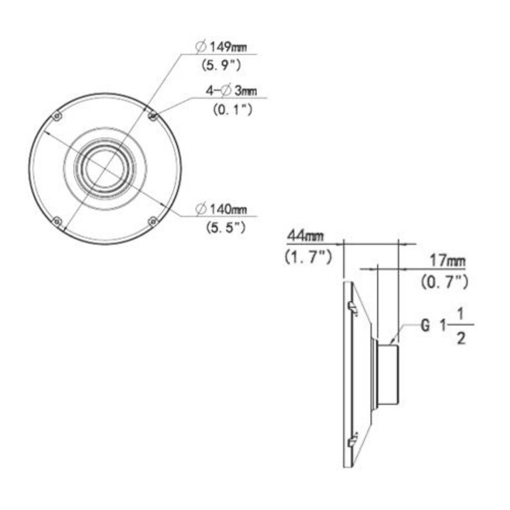 UNV Fixed Dome Plate Mount | UNV-TR-UF45-H-IN