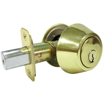 Double-cylinder Deadbolt, Polished Brass Finish, Adjustable Backset, Grade 3