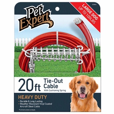 Heavy-duty 20-foot Steel Dog Tie Out Cable