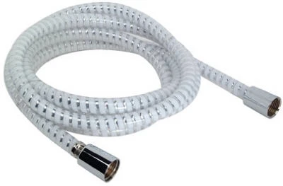 96-inch Chrome & White Durable Replacement Shower Hose