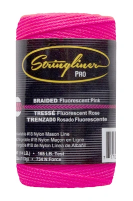 250ft Pink Braided Nylon Construction Line - 1/4 Inch Diameter