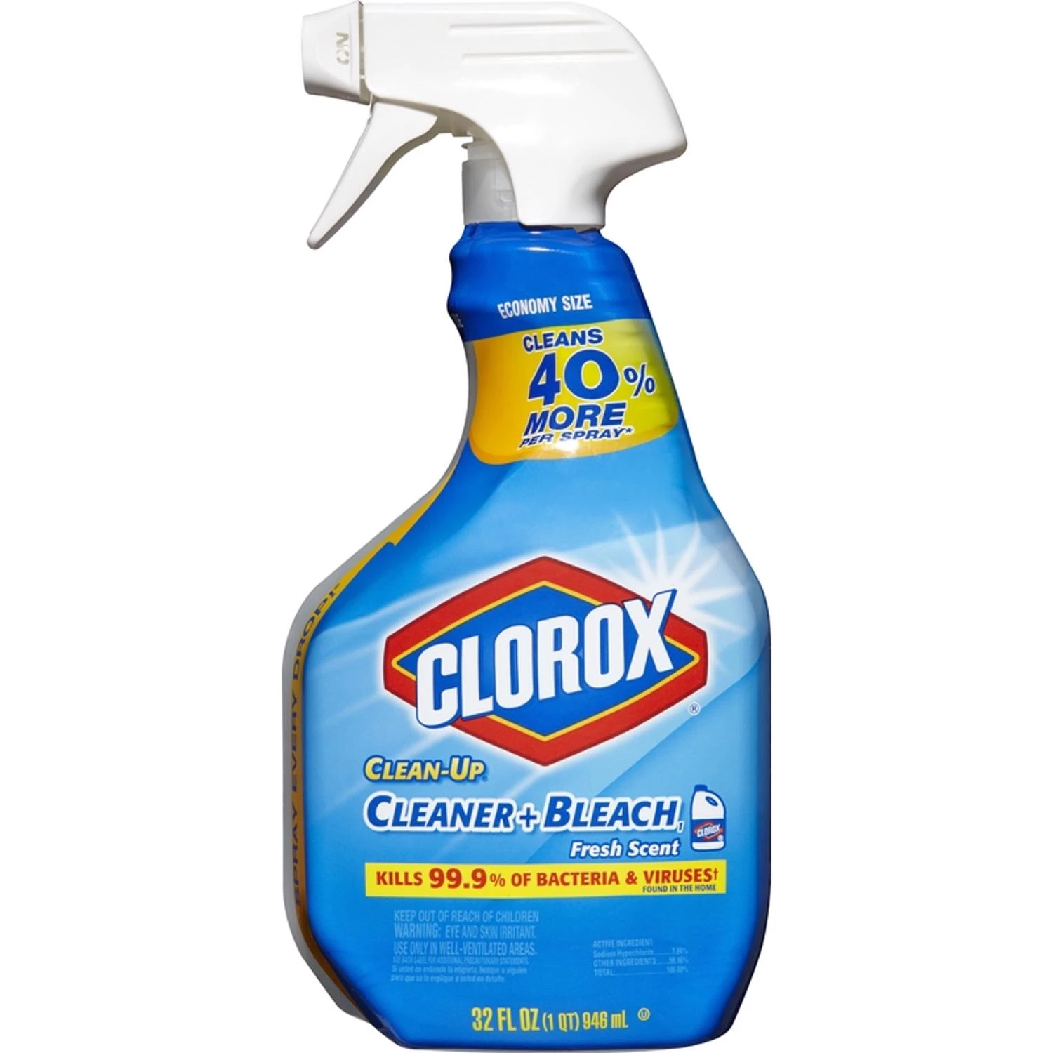Clean Up Cleaner & Bleach, Fresh Scent, 32 Oz.