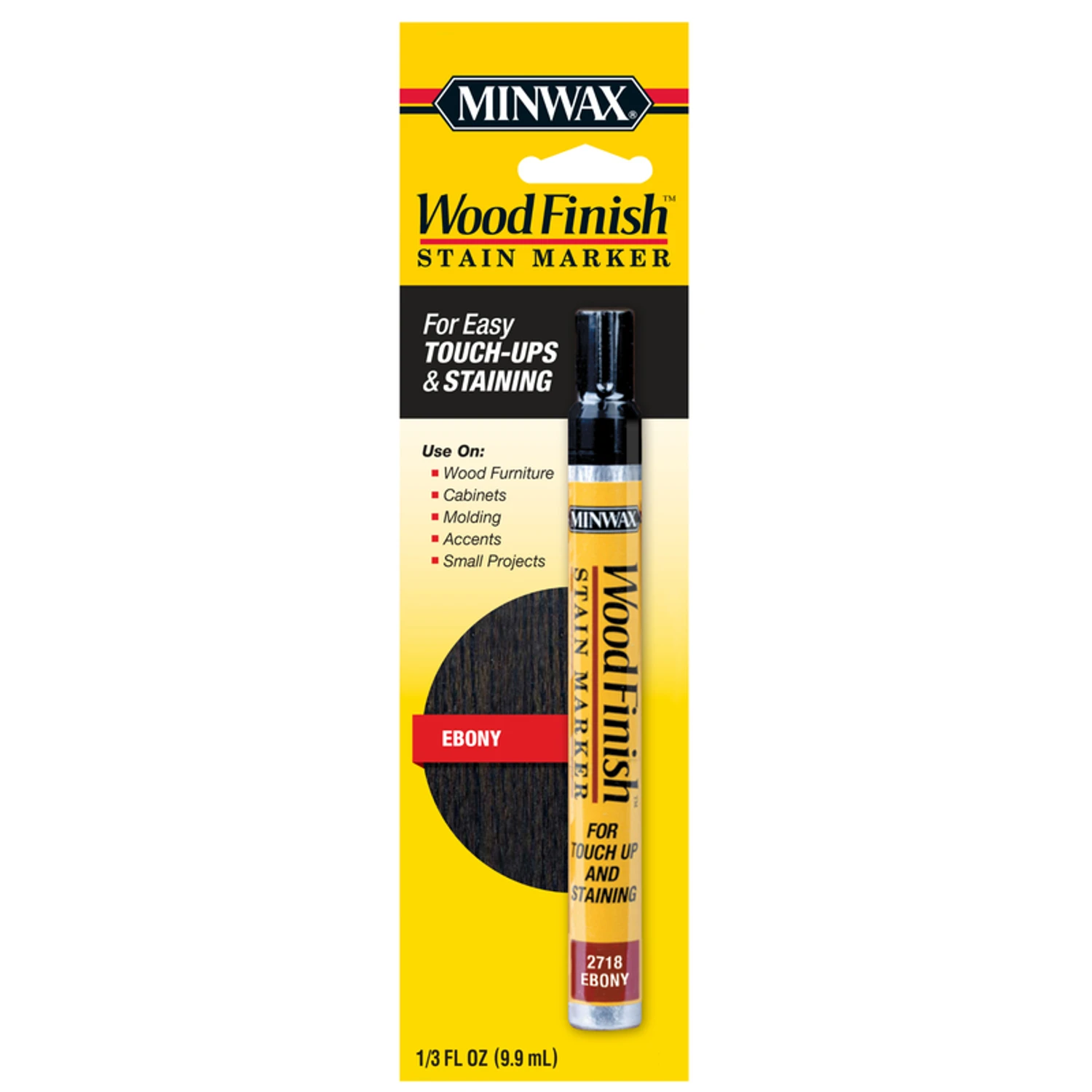 Wood Finish Ebony Stain Marker 0.33 Oz - Touch-up For Wood Surfaces