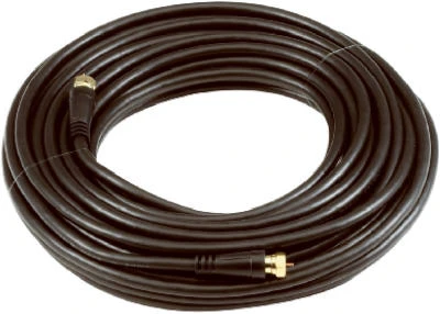 50 Foot Rg6 Coaxial Cable With F Connectors, Black, Flexible And Corrosion Resistant