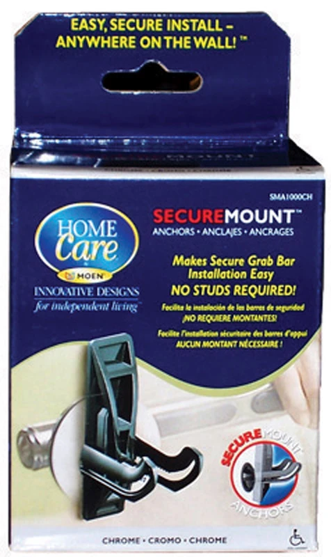 Securemount 3.17 In. Stainless Steel Grab Bar Anchors In Chrome (2-pack)