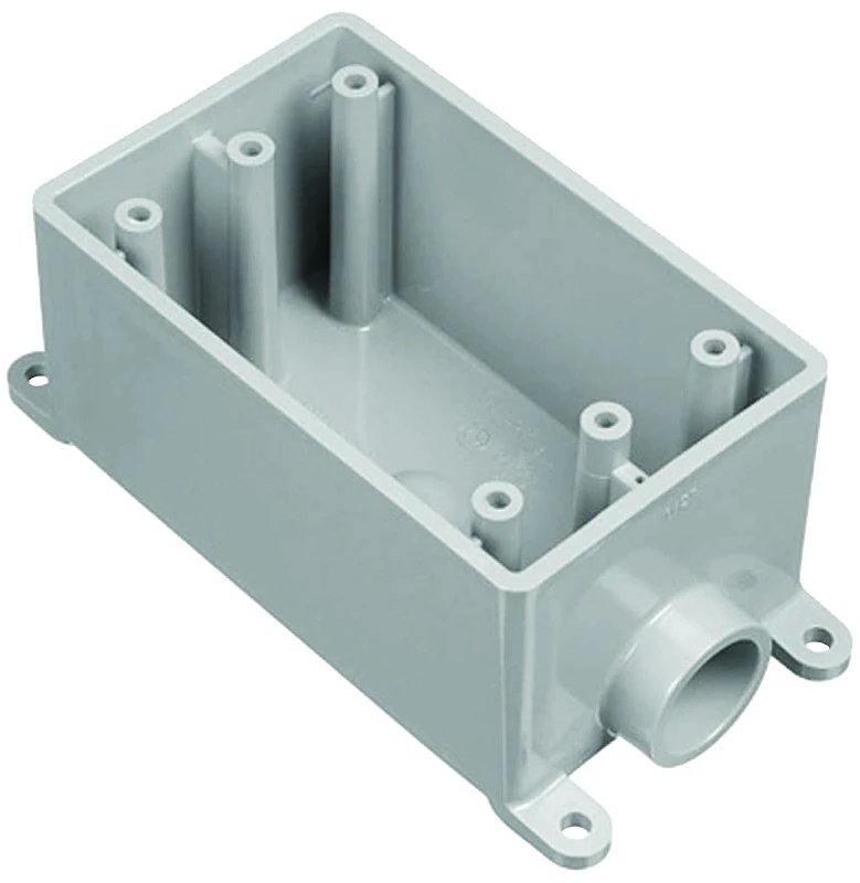Single Gang Pvc Field Service End Box, 1/2 In.