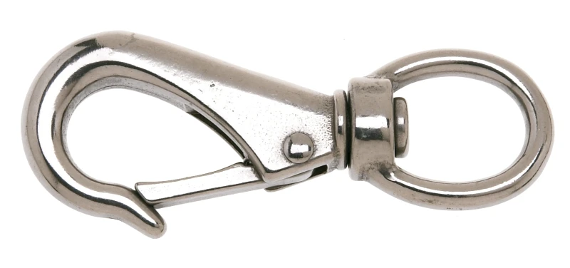 1 In. Die Cast Zinc Nickel Finish Quick Swivel Round Eye Snap 3-13/16 In.