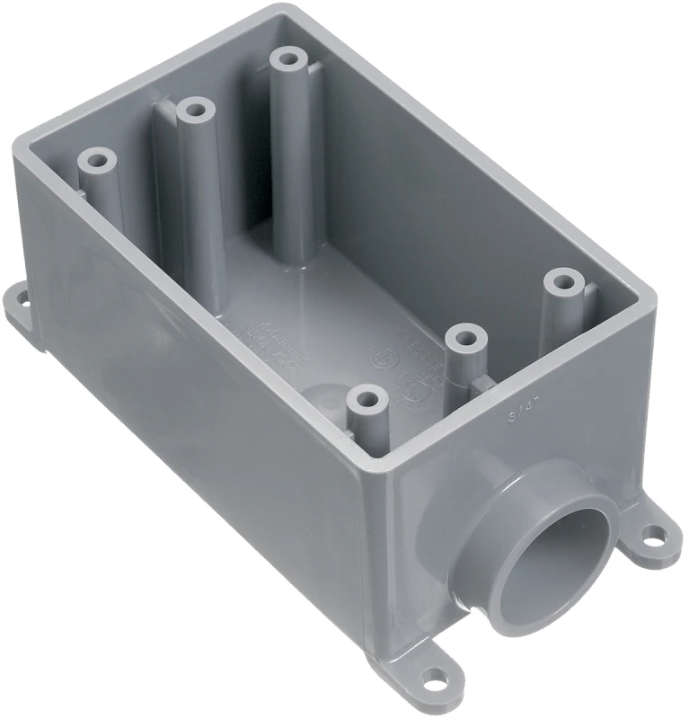 Single Gang Pvc Field Service End Box, 3/4 In.