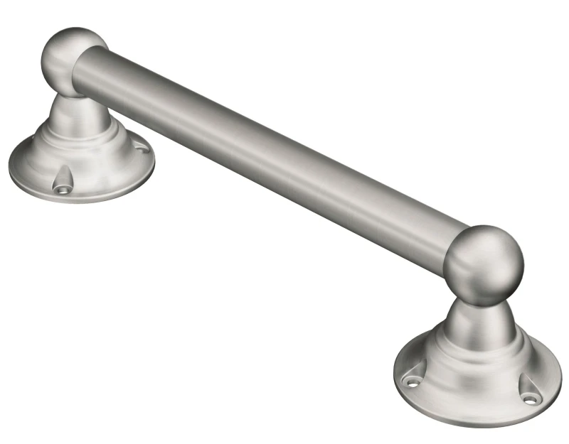 9 In. Designer Hand Grip, Brushed Nickel, 300 Lb Capacity