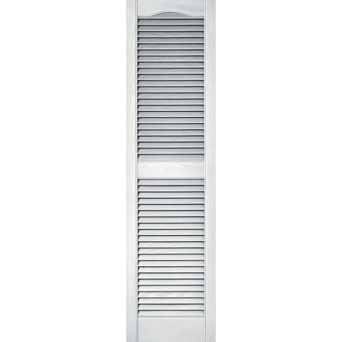15 Inch By 55 Inch White Louvered Exterior Shutters, Pair